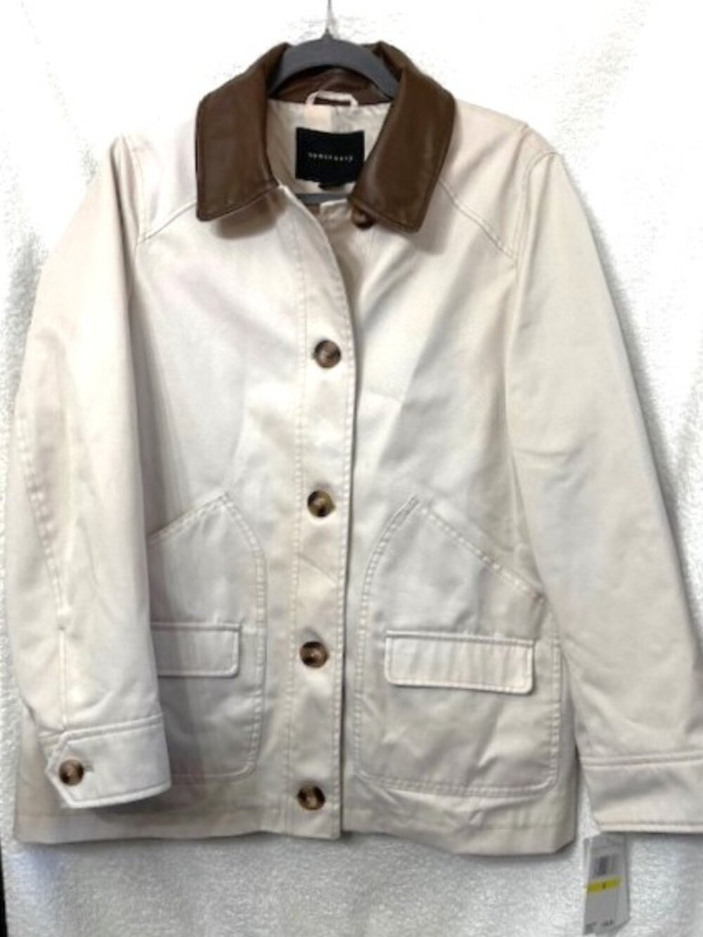 Sanctuary Barn Jacket all-weather 5-button coat in Moonbeam NWT Women's Size M